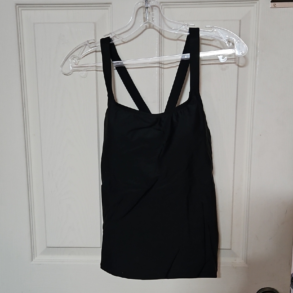 SHADE & SHORE BLACK TANKINI TOP: NEW WITH TAGS: SIZE XS (0-2)